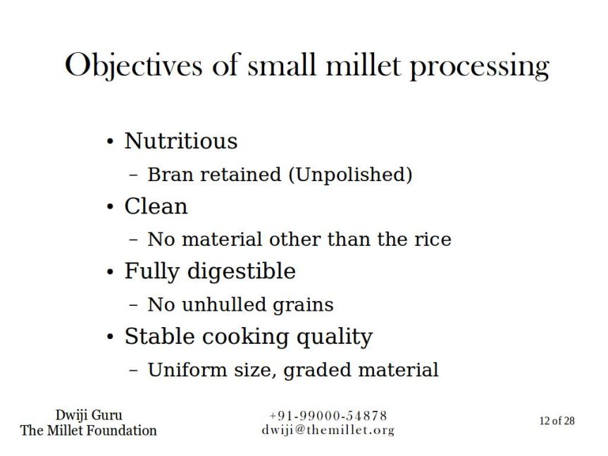 An overview of millet processing